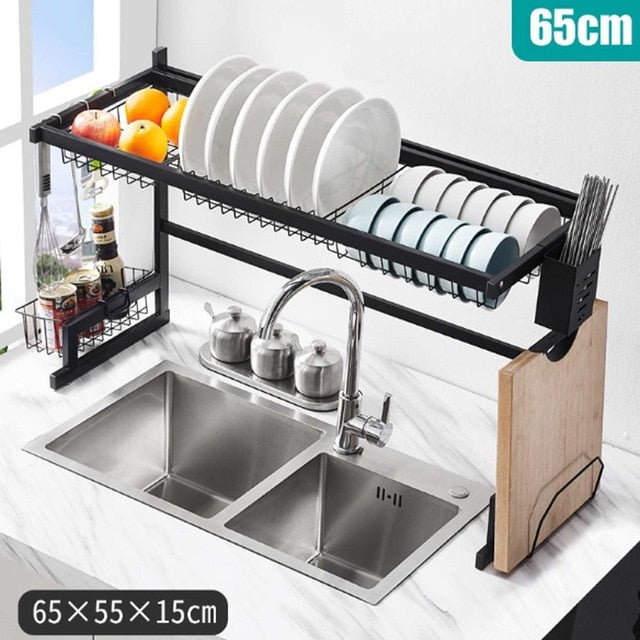Kitchen Stainless Steel Sink Drain Rack Storage Rack Kitchen Organizer dish drying rack over the sink Spice Organizer 65/85cm