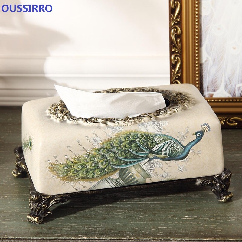 OUSSIRRO 2018 NEW Chinese style Luxury Tissue Box Fashion Elegant Household living Room Desktop Towel Napkin Tissue Holder